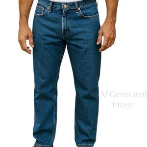 George G Mens Regular 100% Cotton Straight Leg Blue Denim Jeans Size 31" x 30"